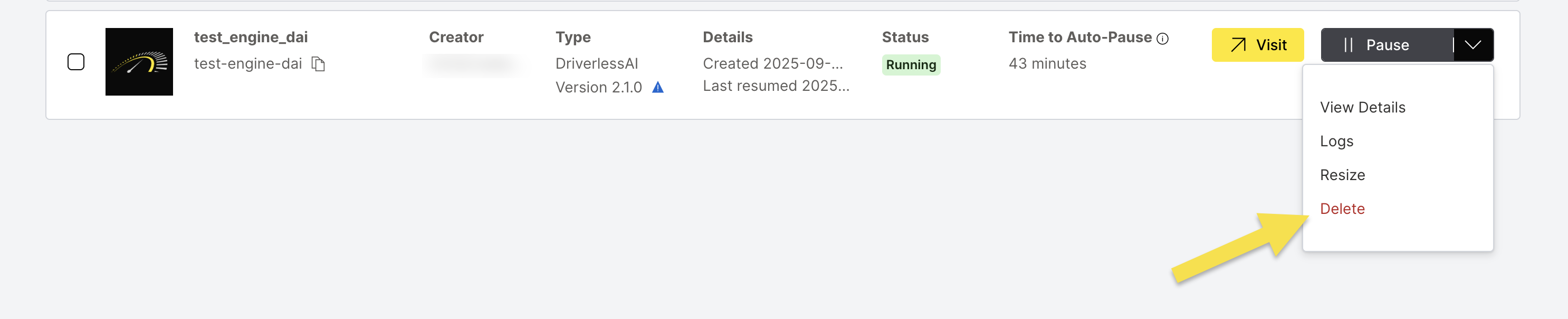 Delete DAI Engine