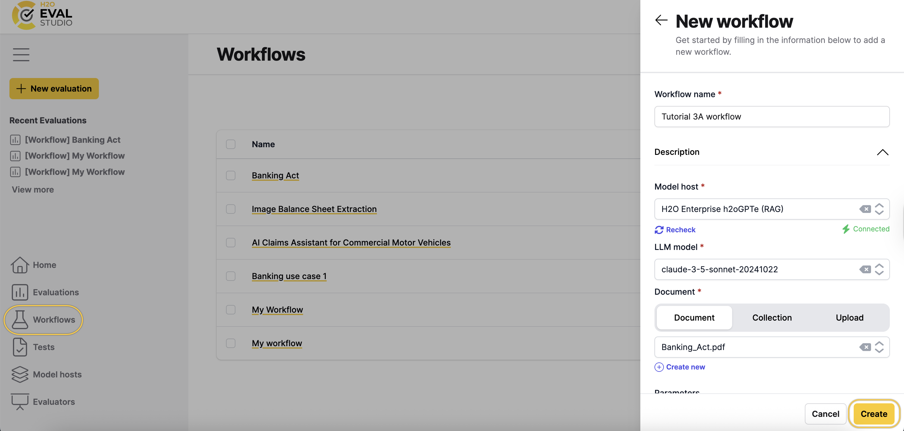 Create a new workflow
