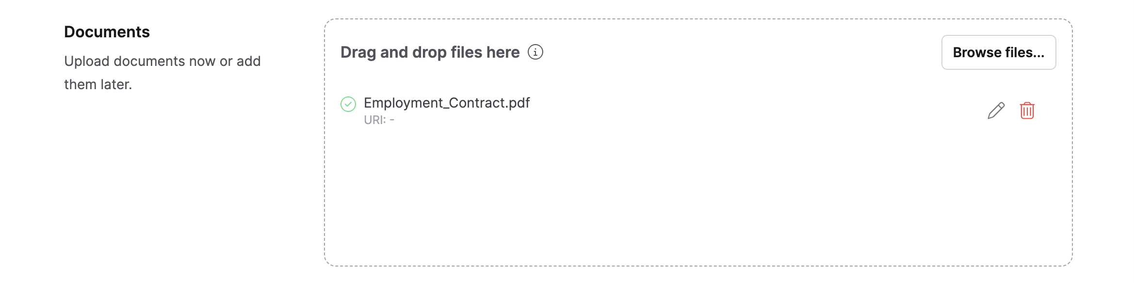 Upload documents