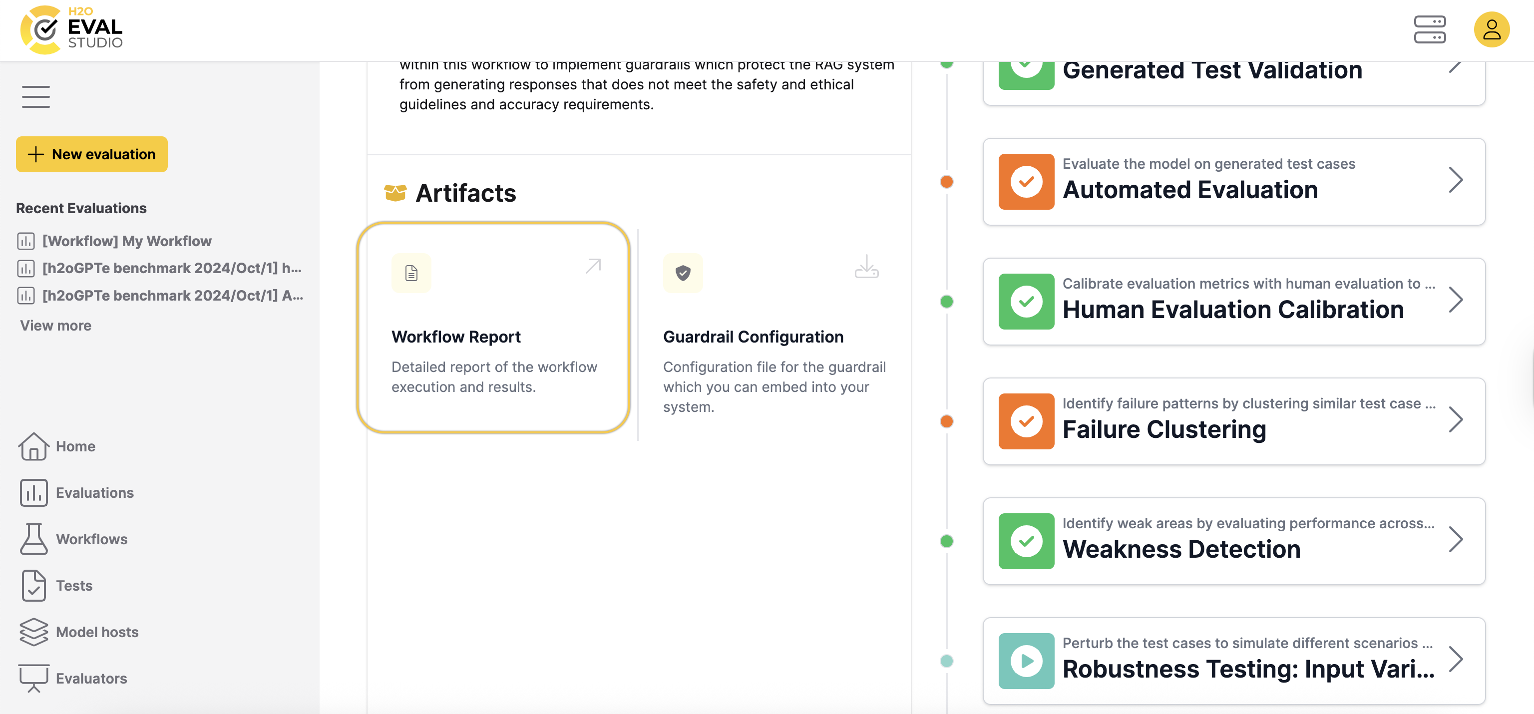 View workflow report