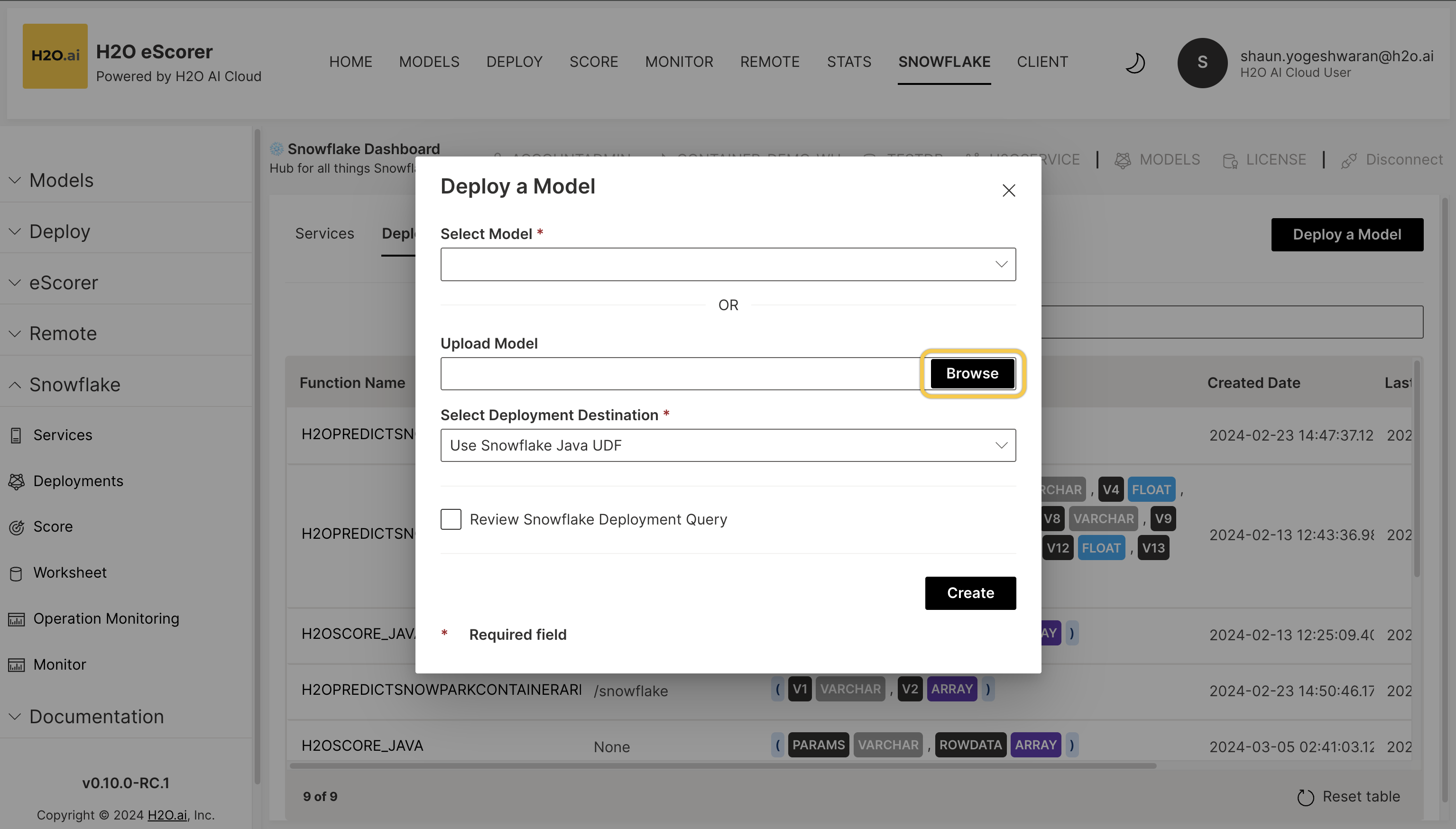 Uploading your own model