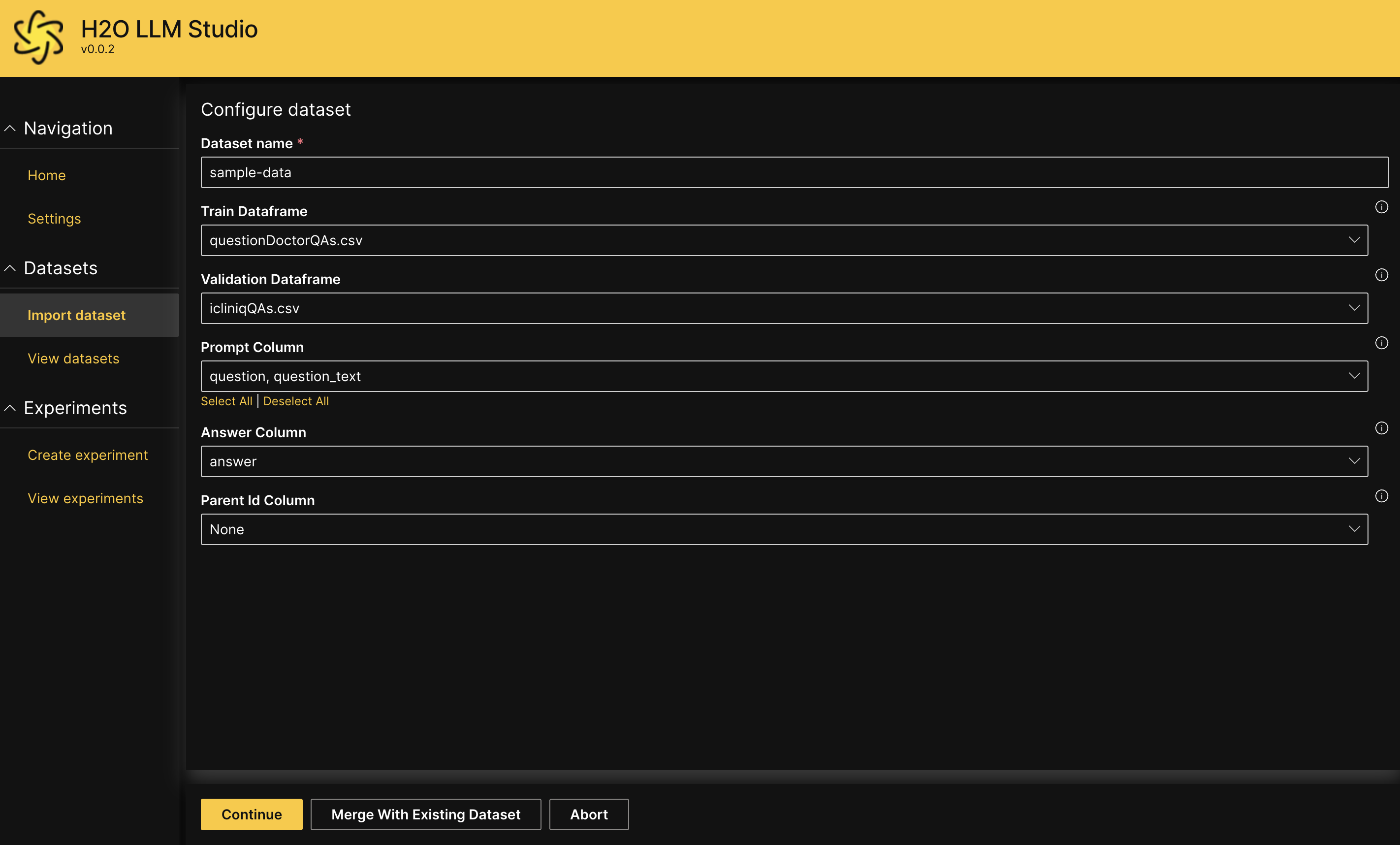 configure-dataset