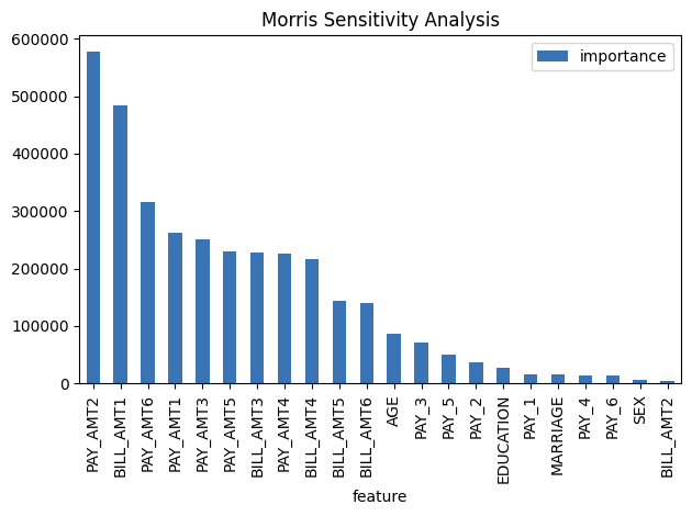 Morris sensitivity analysis explainer