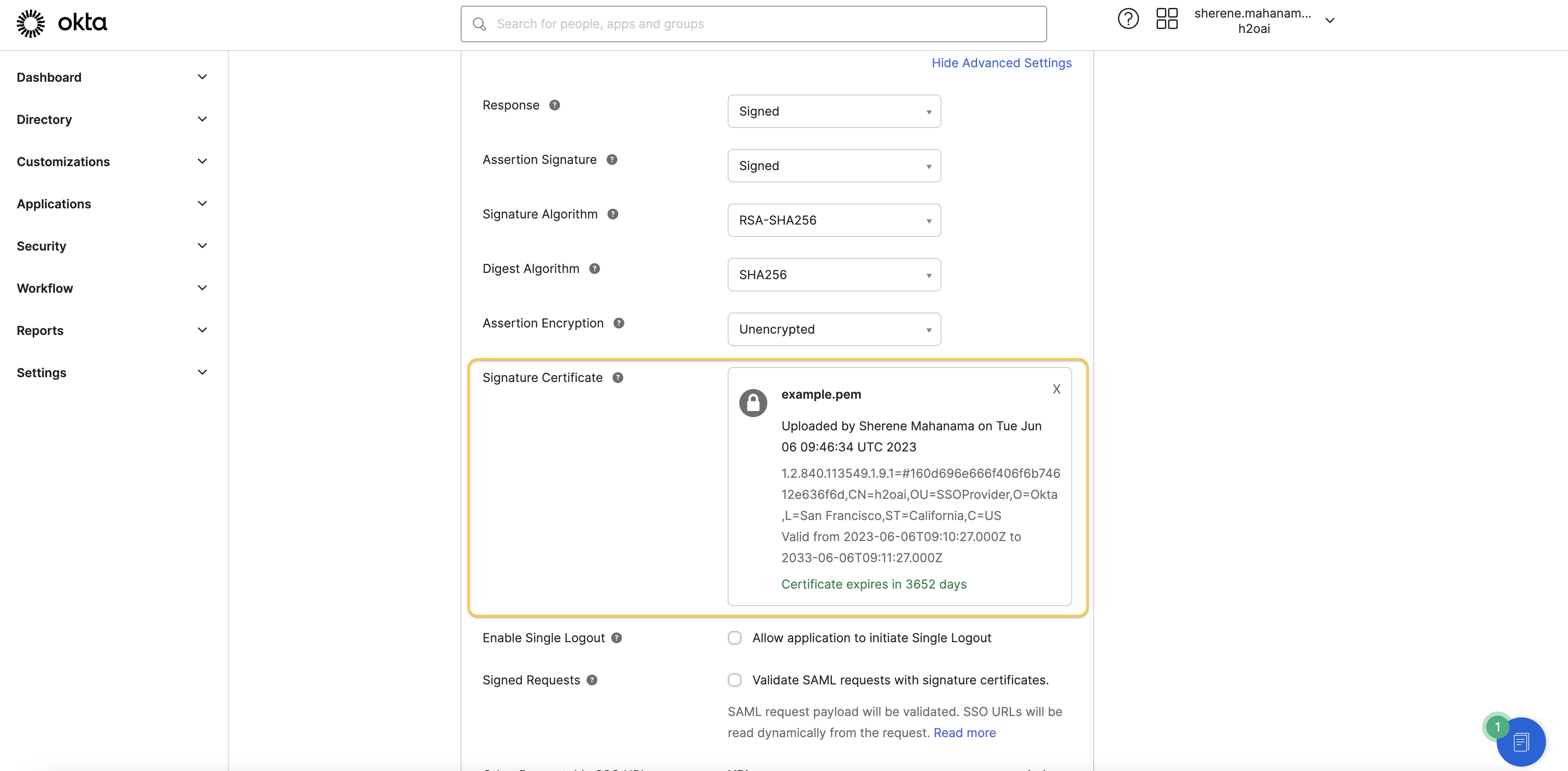 okta-upload-signature-cert