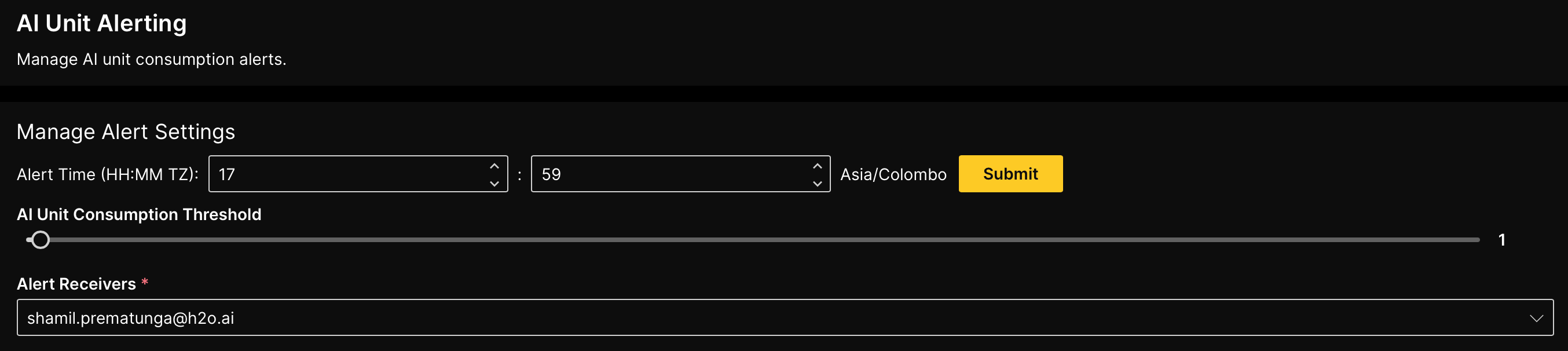 manage alert settings