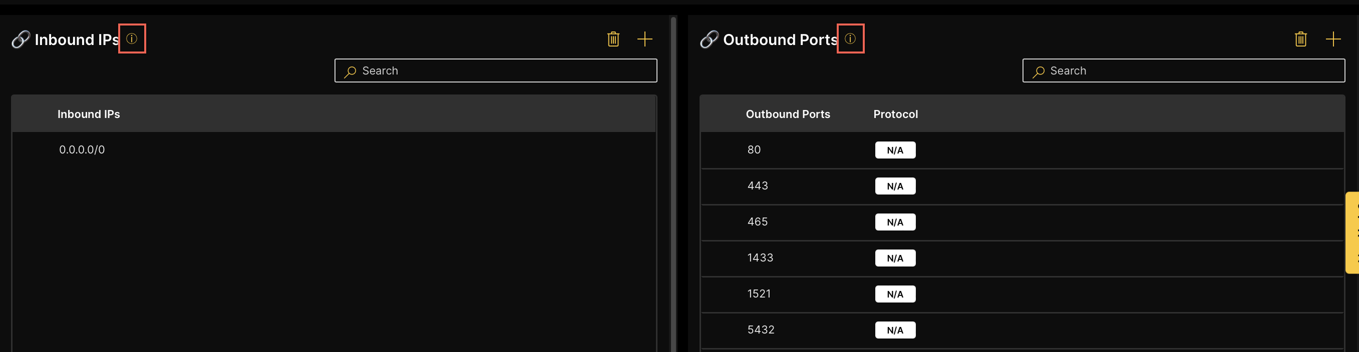 firewall management info icons