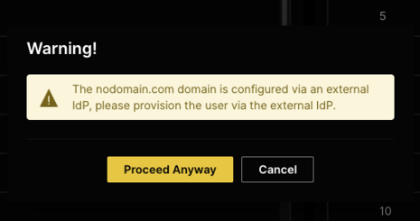 Configure user via external IdP